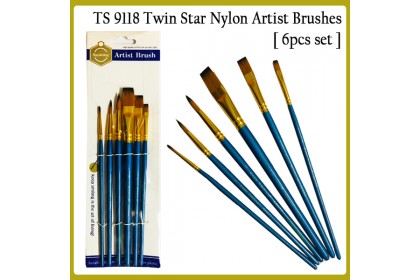 TS 9118 Twin Star Nylon Artist Brush (6pcs)